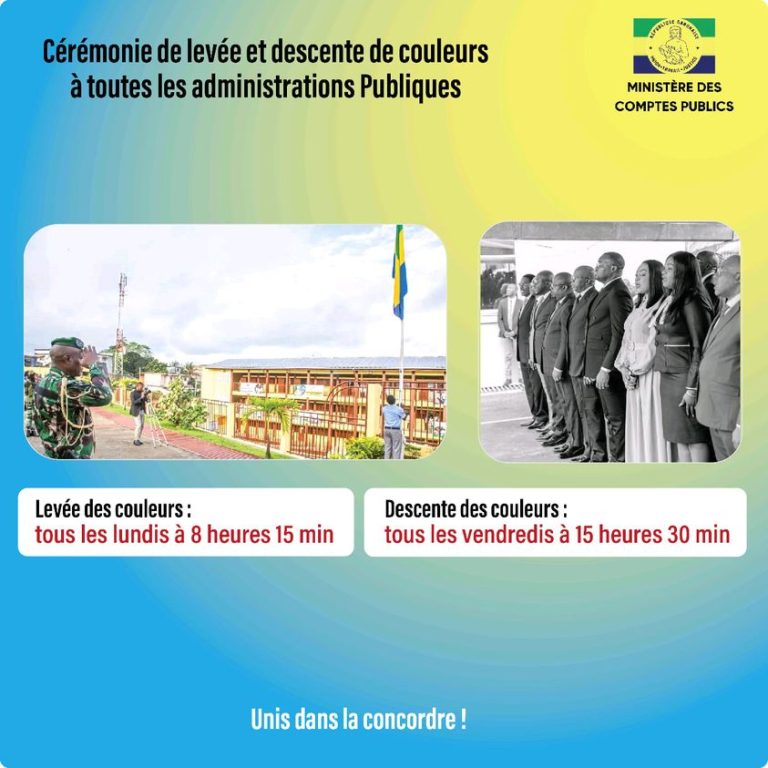 Cérémonie de levée et de descente de couleurs à toutes les administrations Publiques