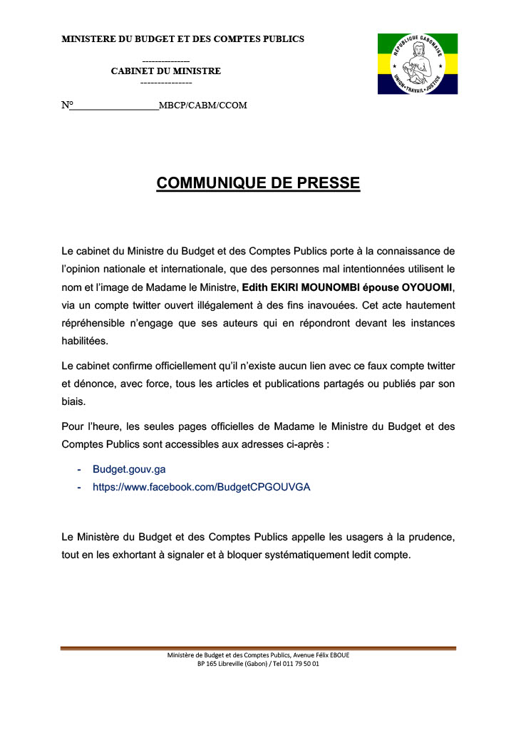 Communiqué de presse