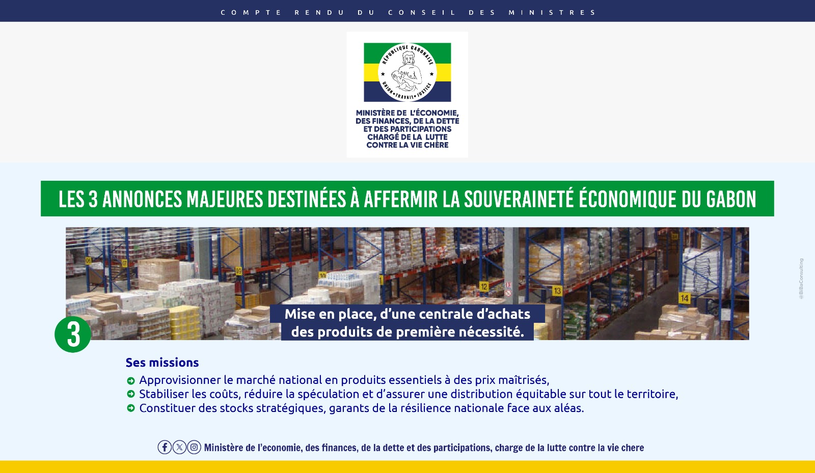 Quelques décisions fortes lors du dernier conseil des Ministres.